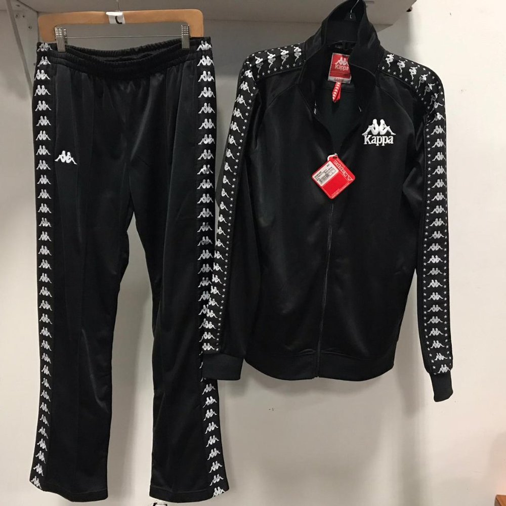 NWT KAPPA 2pc set Trouser & Jacket pant track black L
